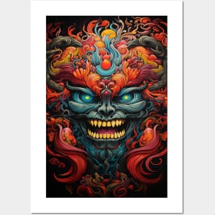 Psychedelic Red Devil Posters and Art